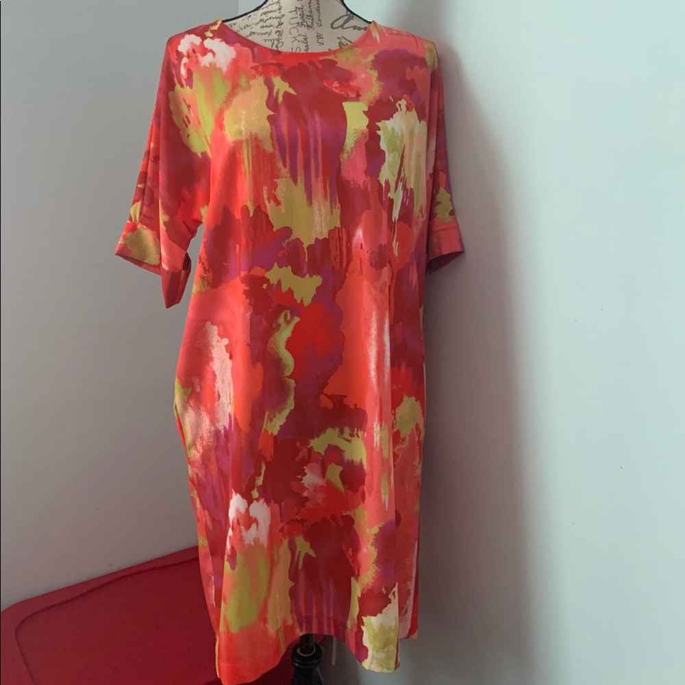 Natori Watercolor Relaxed Fit T-Shirt Dress - Picture 12 of 15
